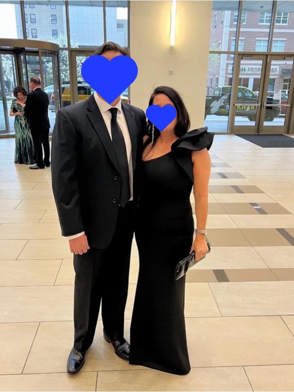 Betsy & Adam Black Evening Dress